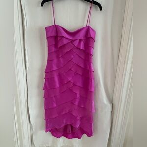 Lillie Rubin Fuchsia Silk layered Beautiful sun/cocktail Dress